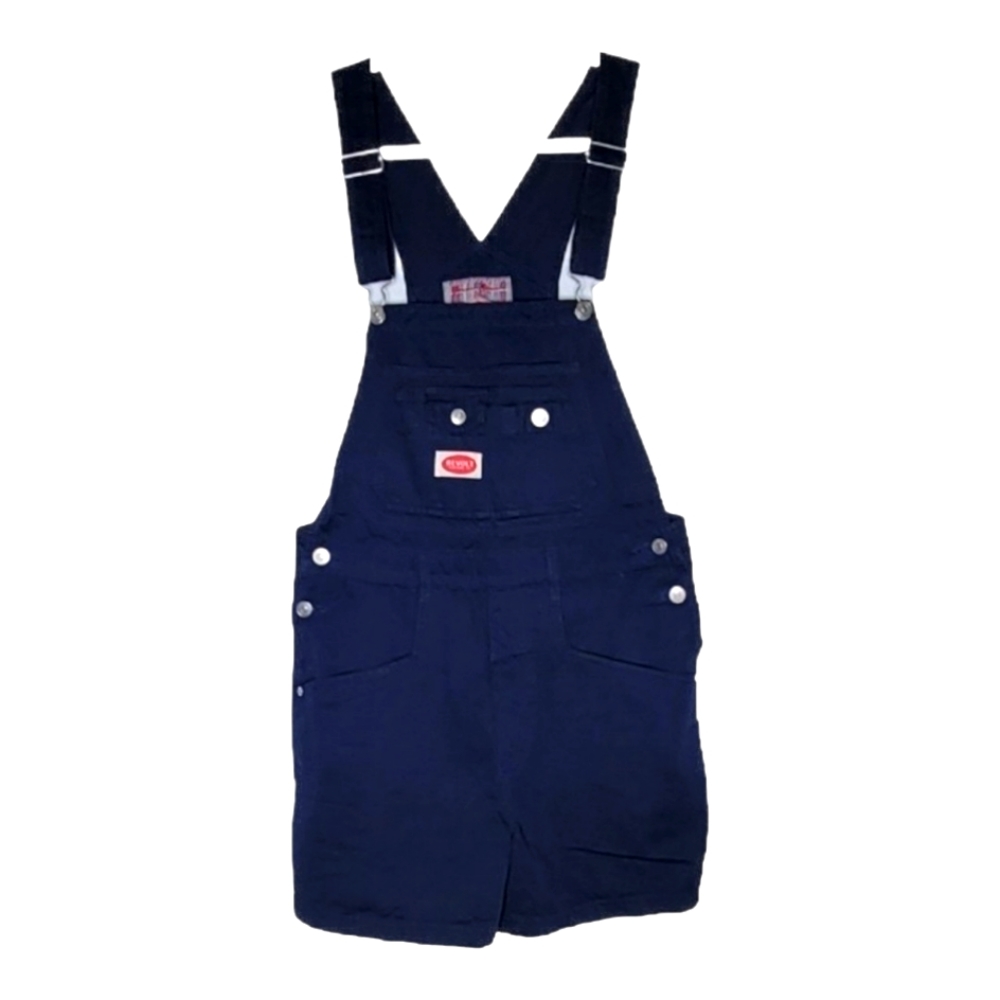 Vintage Revolt Womens Overall Shorts Shortall 100% Cotton Dark Blue  Carpenter